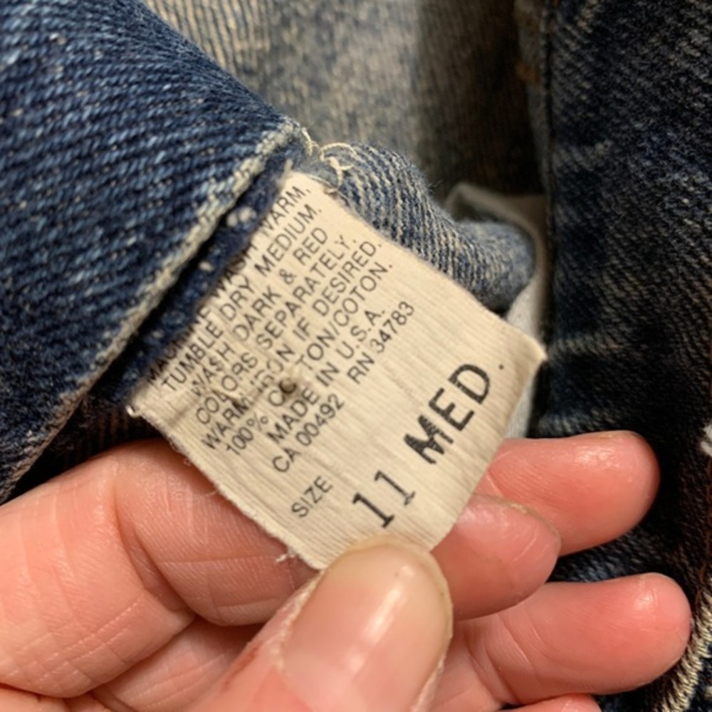 VTG Lee Jeans 11 Medium Acid Wash High Rise Straight Leg Denim 80s Distressed - Picture 8 of 8